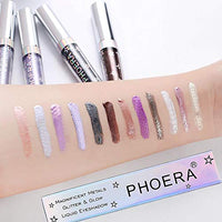 Phoera AQUAPURITY - PHOERA Magnificent Metals Waterproof Liquid Glitter & Glow Eyeshadow Palette Shimmer Long Lasting Cosmetic Metallic Eye Shadow Pigment Makeup (107 TRUST FUND)