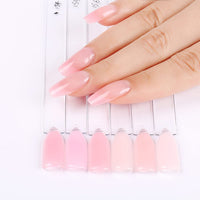 AIMEILI 8 in 1 Builder Base Sheer Color Gel Set, Nude Pink No Need Slip Solution Builder Extension, Soak Off UV LED Gel Polish Multicolour Of 6pcs X 10ml - Gift Kit 37