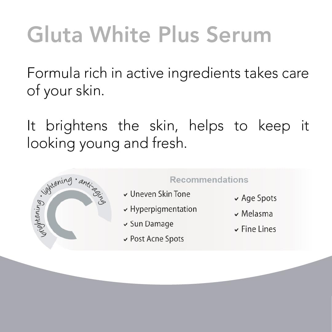 Novaclear Gluta White Plus Serum with Glutathione, Retinol and Vitamin C, for Skin Brightening/Reduce Wrinkle/Flawless Skin/Daily Care/Soft Skin/Natural Glow strong skin lightening properties.