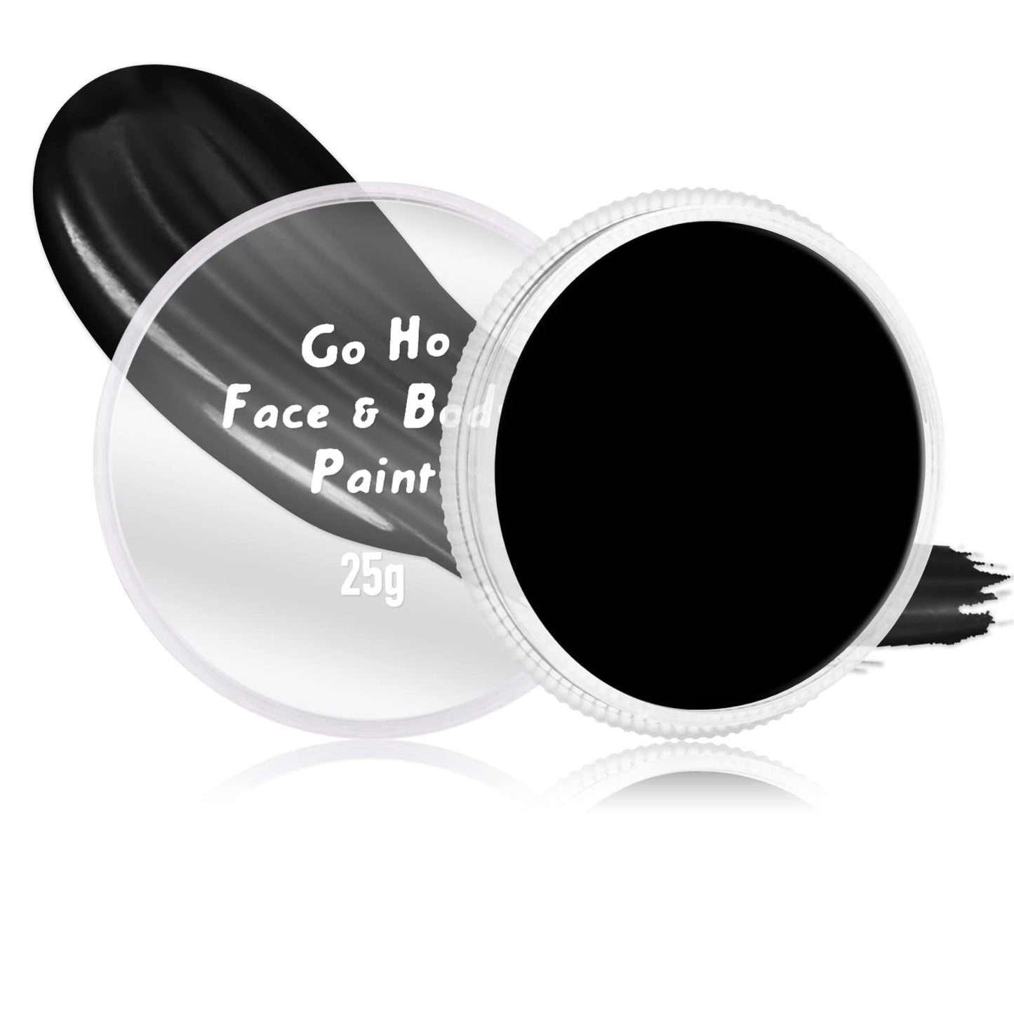Go Ho Black Face Body Paint 0.88 oz,Water Based Creamy to Gel Body Painting SFX Makeup for Adults Children Halloween Cosplay Costumes Festivals Makeup, 25g