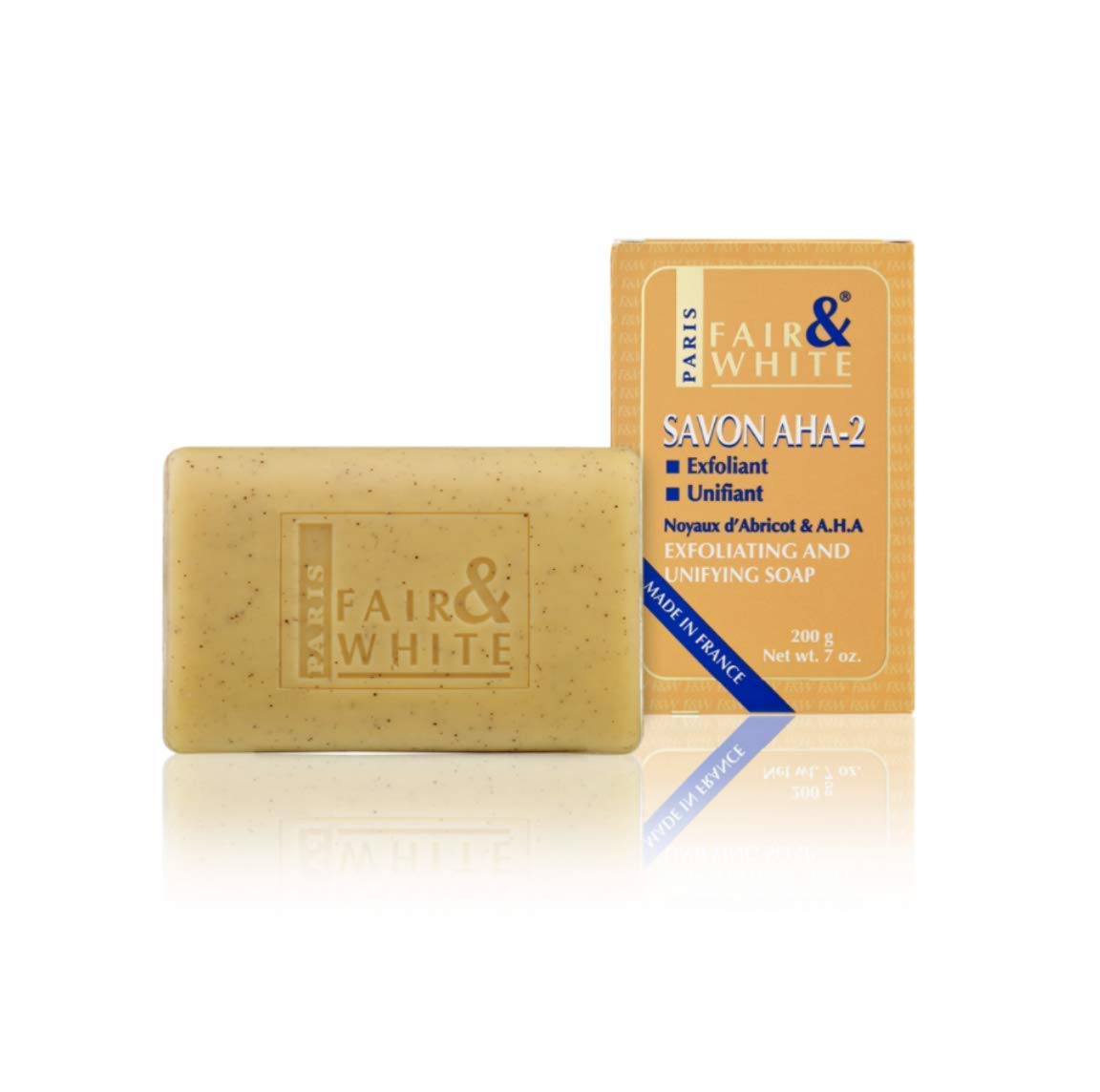 Mitchell USA Fair & White Original AHA Exfoliating Soap - 200g / 7oz – Skin Brightening Soap, Lactic Acid Bar, Fade Dark Spots on: Face, Knees, Body & Armpits