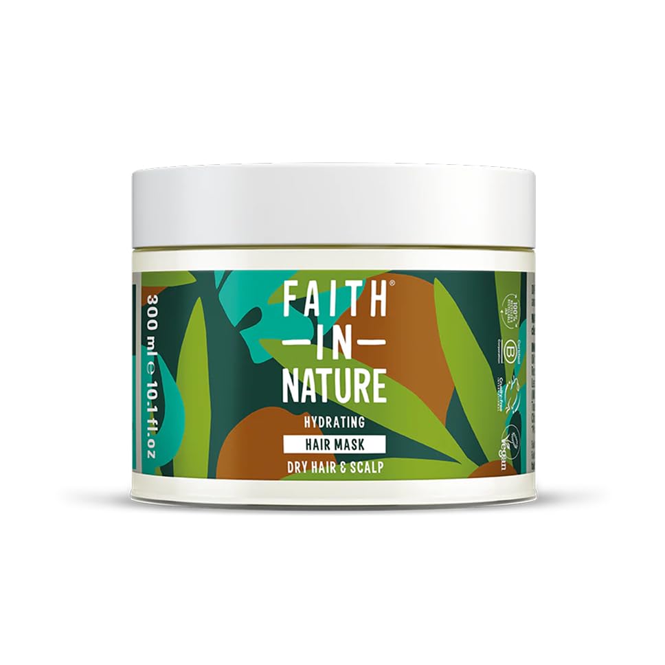 FAITH IN NATURE Faith In Nature Organic Coconut and Shea Butter Hair Mask, Hydrating for Dry Hair & Scalp, Vegan and Cruelty Free, No SLS, Silicones or Parabens, 300 ml, Pack of 1