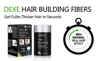Dexe Hair Building Fibers - Thickening Fiber for Women and Men-Gentle Plant Formula-Hypoallergenic-Natural Look - Hair Loss Concealer Powder for Thicker Fuller Hair - .77oz (Dark brown)