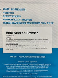 Konrad Nutrition Beta Alanine Pure Powder USP Grade (250g)