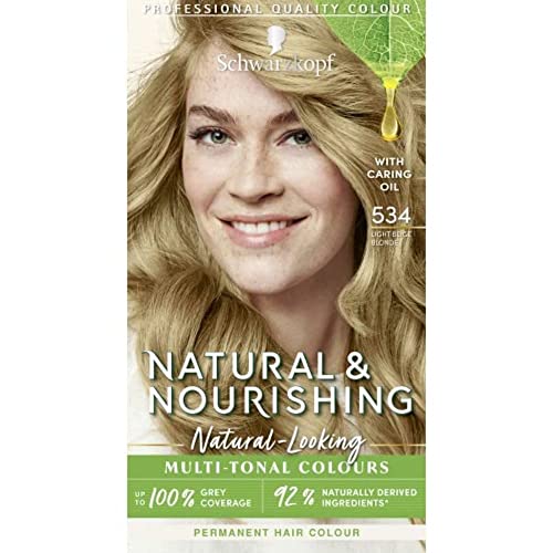 Schwarzkopf Natural & Nourishing 534 Light Beige Blonde Permanent Blonde Hair Dye Vegan