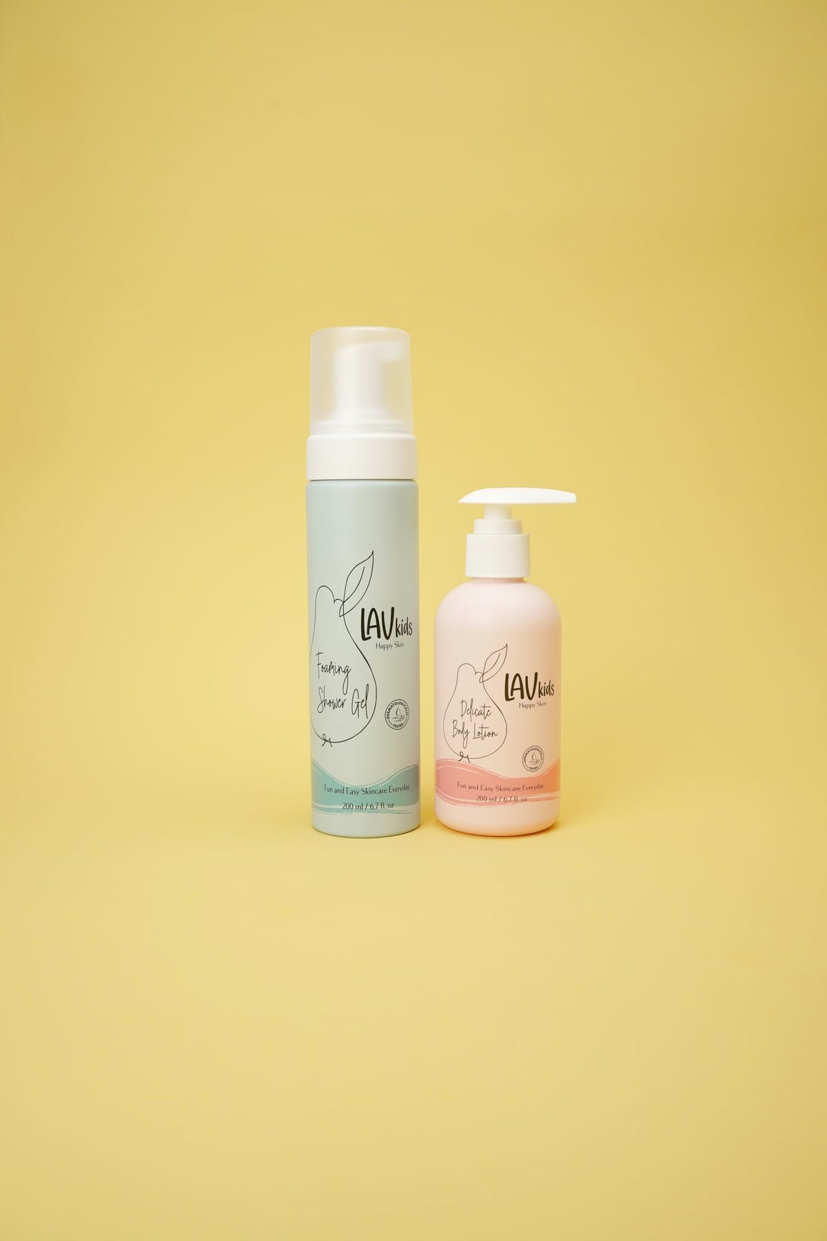 LAV KIDS Lav Kids Moisturising Bodycare Bundle- Shower Gel for Soft and Delicately Scented Skin 200ml & Delicate Body Lotion 200ml, Dermatologically Tested, good for Sensitive Skin