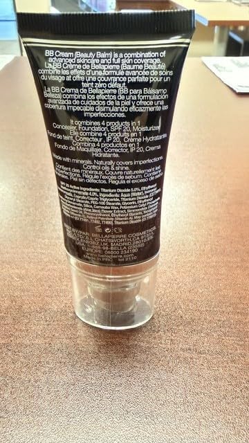 bellapierre BB Cream with SPF 20 - Tinted Sunscreen, Concealer, Matte Foundation, & Moisturizing Face Cream | Lightweight Formula + Pump Top Applicator | Non-Toxic & Paraben Free - 48 ML - Dark