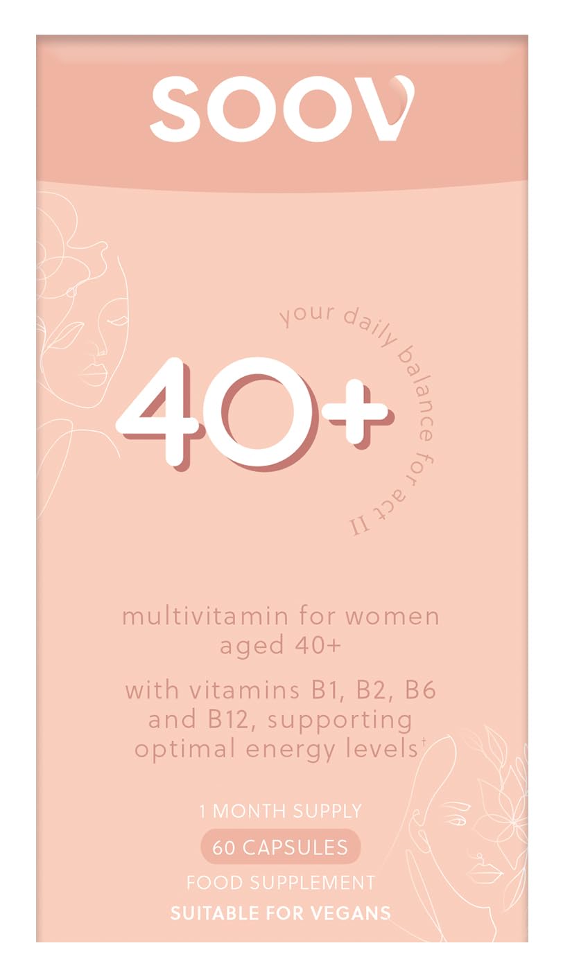 40+ by Soov | Perimenopause Multivitamin Supplement for Women | 60 Vegan Capsules | G&G Vitamins