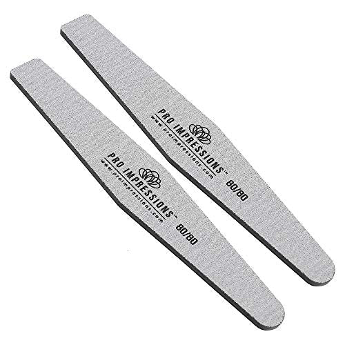 Pro Impressions 80/80 Grit Premium Diamond Nail Files Proimpressions (Twin Pack)