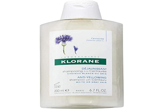 Klorane Centaury Anti-Yellowing Shampoo for Grey, Blonde Hair 200ml