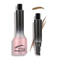 Generic Brow-Fection Angled Brush & Dip - Waterproof Eyebrow Tint Kit For Defined, Natural-Looking, Long-Lasting Brows with Precision Tip & Dark Brown Pencil Powder Pomade Palette