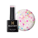 BLUESKY Bluesky Gel Nail Polish, Confetti Pop, Clear Base, Multicoloured Glitter, Long Lasting, Chip Resistant, 10ml (Requires Drying Under UV LED Lamp)