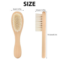 Aolso Baby Hair Brush with Wooden Handle, Baby Hair Brush, Eco-Friendly Wood Hairbrush for Scalp Health Prevent Cradle Cap, Perfect Girl Boy Baby Gift Registry