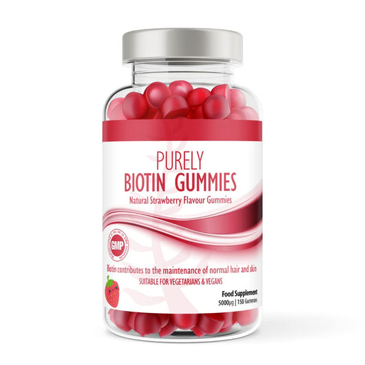 Pure Food Supplements Biotin Gummies 5000μg (10,000% NRV) 5 Month Supply - High Potency for Hair and Skin Health | Suitable for Vegetarians & Vegans
