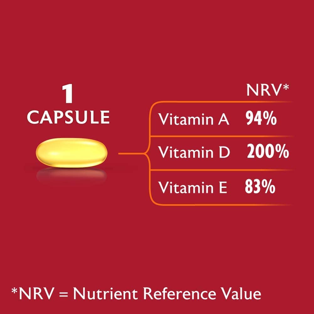 Seven Seas Cod Liver Oil Tablets, Maximum Strength, 885 mg Cod Liver Oil & Fish Oil, 308 mg Omega-3, 60 Capsules With Vitamin D, EPA & DHA