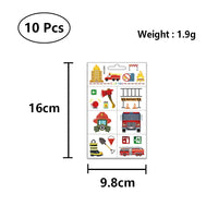Distillerie des Cévennes 10 Pcs Fire Fake Tattoo Firefighter Temporary Tattoos Waterproof Firetruck Tattoo Sticker for Fire Education Theme Party