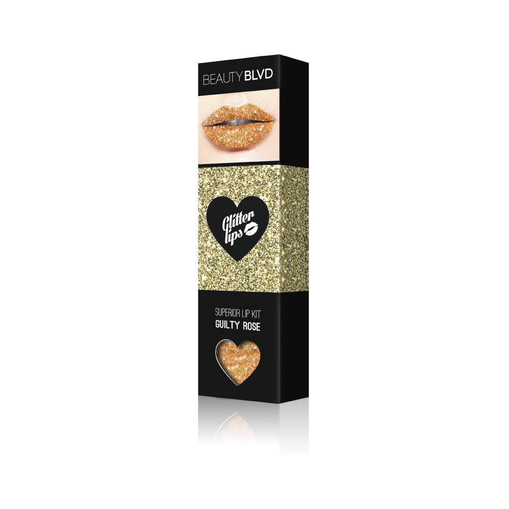 BEAUTYBLVD Glitter Lips, Cruelty Free Lip Kit - Guilty Rose