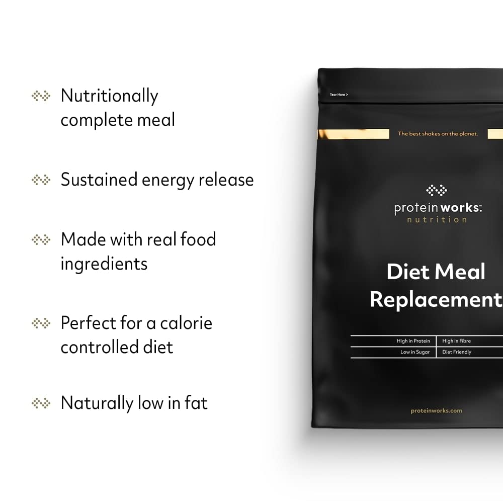 Protein Works - Diet Meal Replacement, Nutrient Dense Complete Meal, Immunity Boosting Vitamins, Affordable, Healthy And Quick, 7 Meals, Strawberries 'n' Cream, 500g