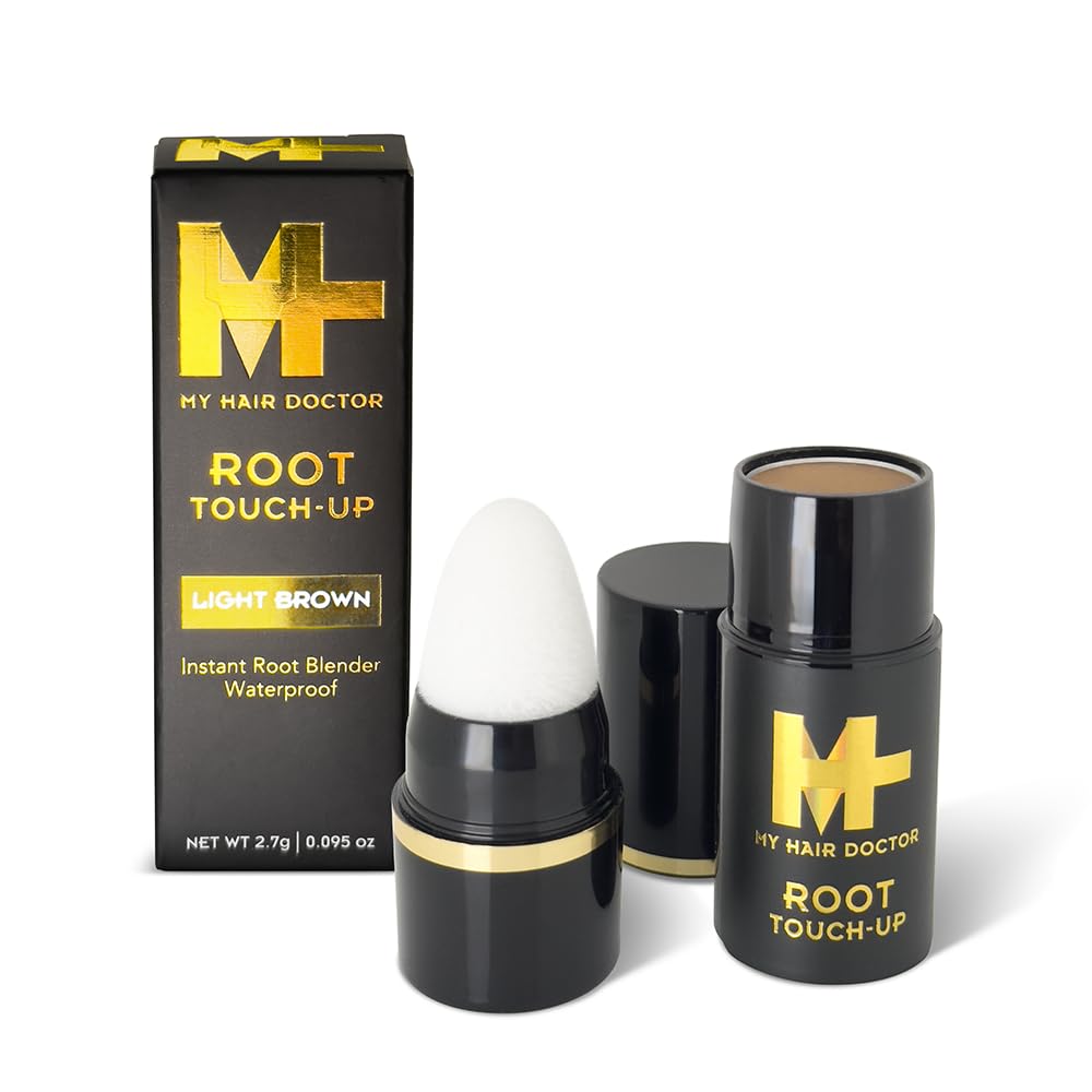 MY HAIR DOCTOR MHD Root Touch Up | Root Touch Up Powder for Colour Touch Up & Hair Root Cover Up | Easy Application for Instant Root Cover Up & Grey Coverage | 2.7g Light Brown