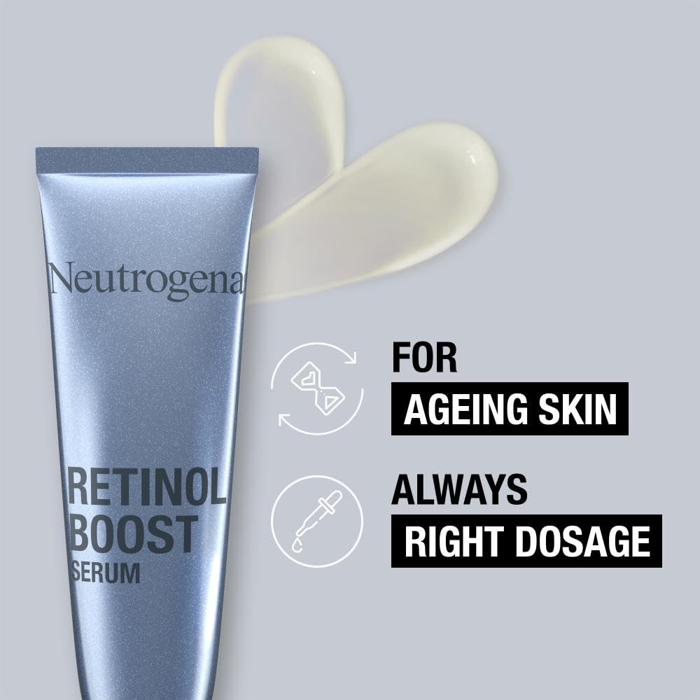 Neutrogena Retinol Boost Facial Serum (1x 30ml), Clinically-Proven Face Serum to Target the Visible Signs of Ageing, Facial Serum with Retinol for Brighter, Younger-Looking Skin
