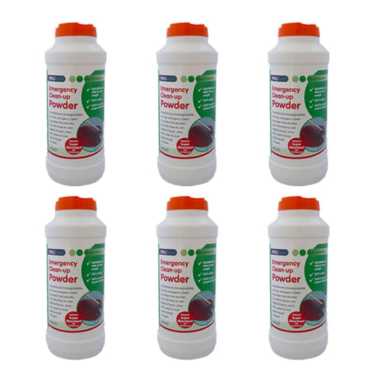 Hygiene4less Clean Up Super Absorbent Powder Absorbs All Kinds of Non-Oil Based Liquid Spillages x 6