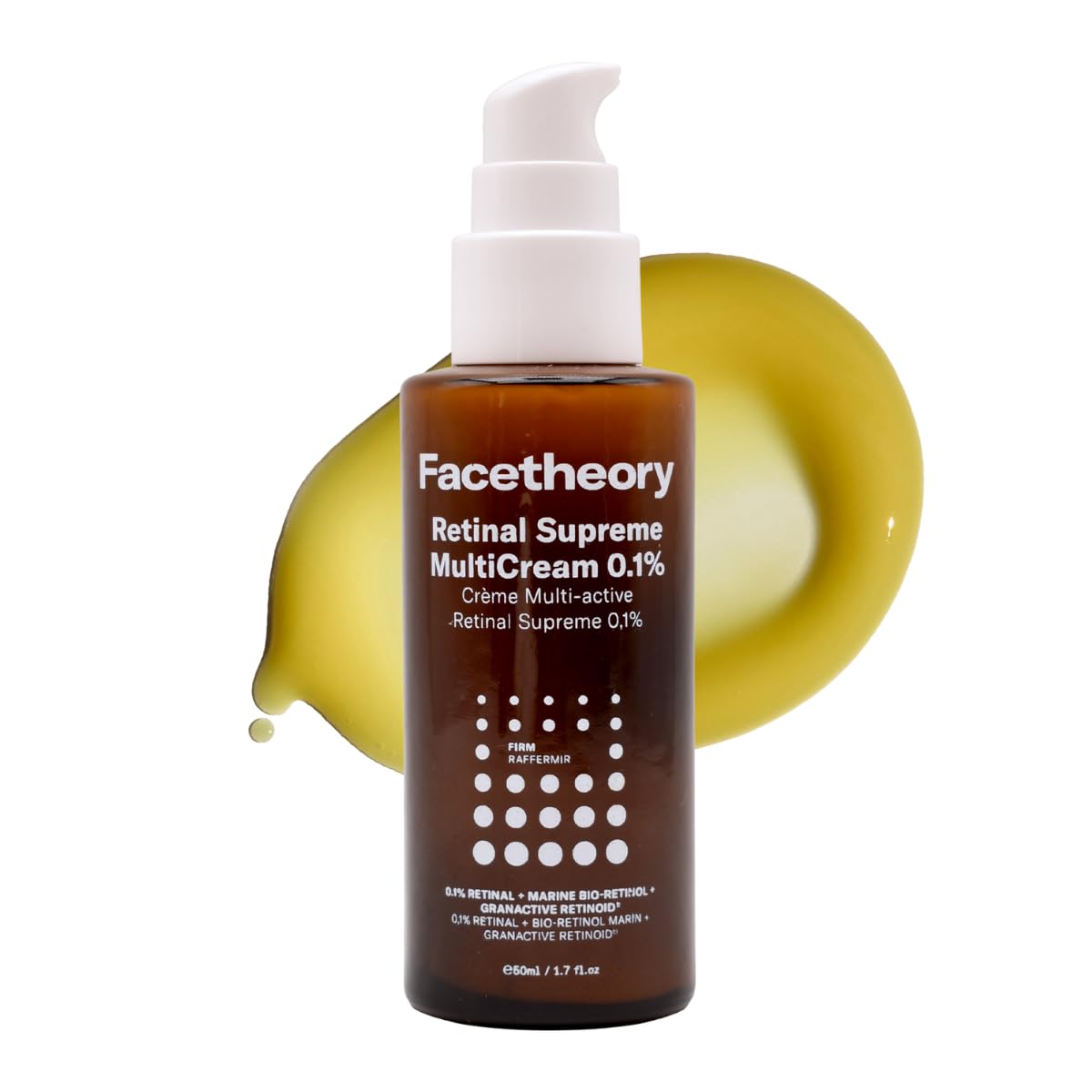 facetheory All-in-One Anti Aging Serum & Moisturizer - Facetheory Retinal Supreme MultiCream 0.1% (Unscented) - Brightening, Firming & Plumping Overnight Treatment - Vegan & Cruelty Free (50ml)