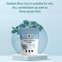 Hebhac Herbs Serbian Blue Clay Powder 227 g for Facial Masks, Creams, Skin Tightening, Body Wraps,Scrubs, and Soap Making.