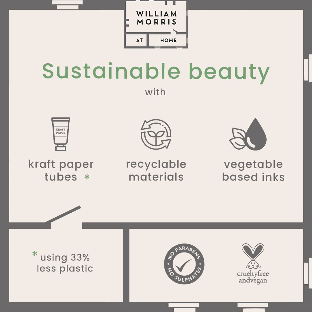 William Morris At Home Foliage Aloe & Lime Hand Care Cream | Enriched with Shea Butter | Cruelty Free & Vegan Friendly | Travel Friendly Size | 50ml