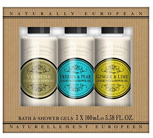 THE SOMERSET TOILETRY COMPANY LIMITED Naturally European Luxury Mini Shower Gel Collection - Verbena, Freesia & Pear and Ginger & Lime 3 x 120ml