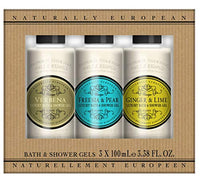 THE SOMERSET TOILETRY COMPANY LIMITED Naturally European Luxury Mini Shower Gel Collection - Verbena, Freesia & Pear and Ginger & Lime 3 x 120ml