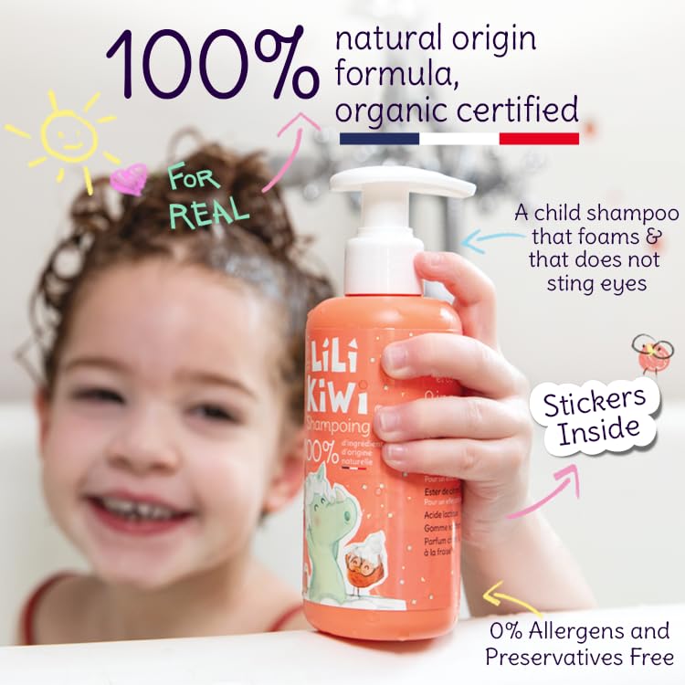 Lili Kiwi Lilikiwi Ultra Gentle Baby Shampoo – 100% Natural Origin, Tear-Free, Hypoallergenic & Dermatologically Tested – Moisturizing, Detangling & Odor Control – Petroleum-Free, Suitable from Birth – 150ml