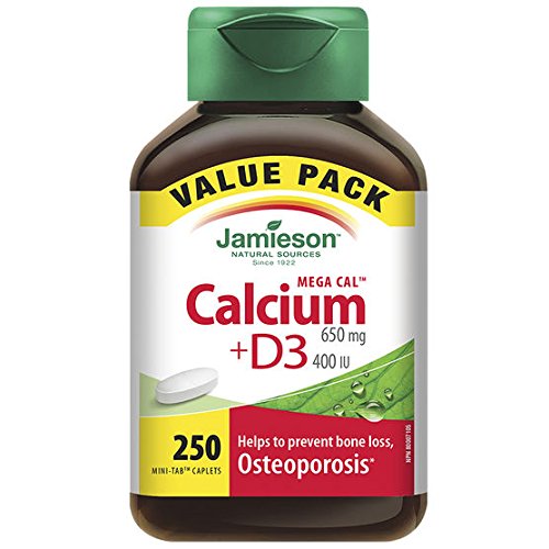 Jamieson Mega Cal™ Calcium 650 mg with Vitamin D, 250 tablets (Value Pack)