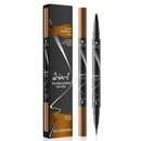 KARLOR 2-in-1 Eyebrow Pencil, Liquid Eye brow Pencil with 2 Heads, Brow Pen for Sharpening, Waterproof, Long-lasting, Hair Drawing Pen (02#Dark brown)