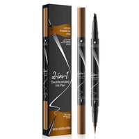 KARLOR 2-in-1 Eyebrow Pencil, Liquid Eye brow Pencil with 2 Heads, Brow Pen for Sharpening, Waterproof, Long-lasting, Hair Drawing Pen (02#Dark brown)