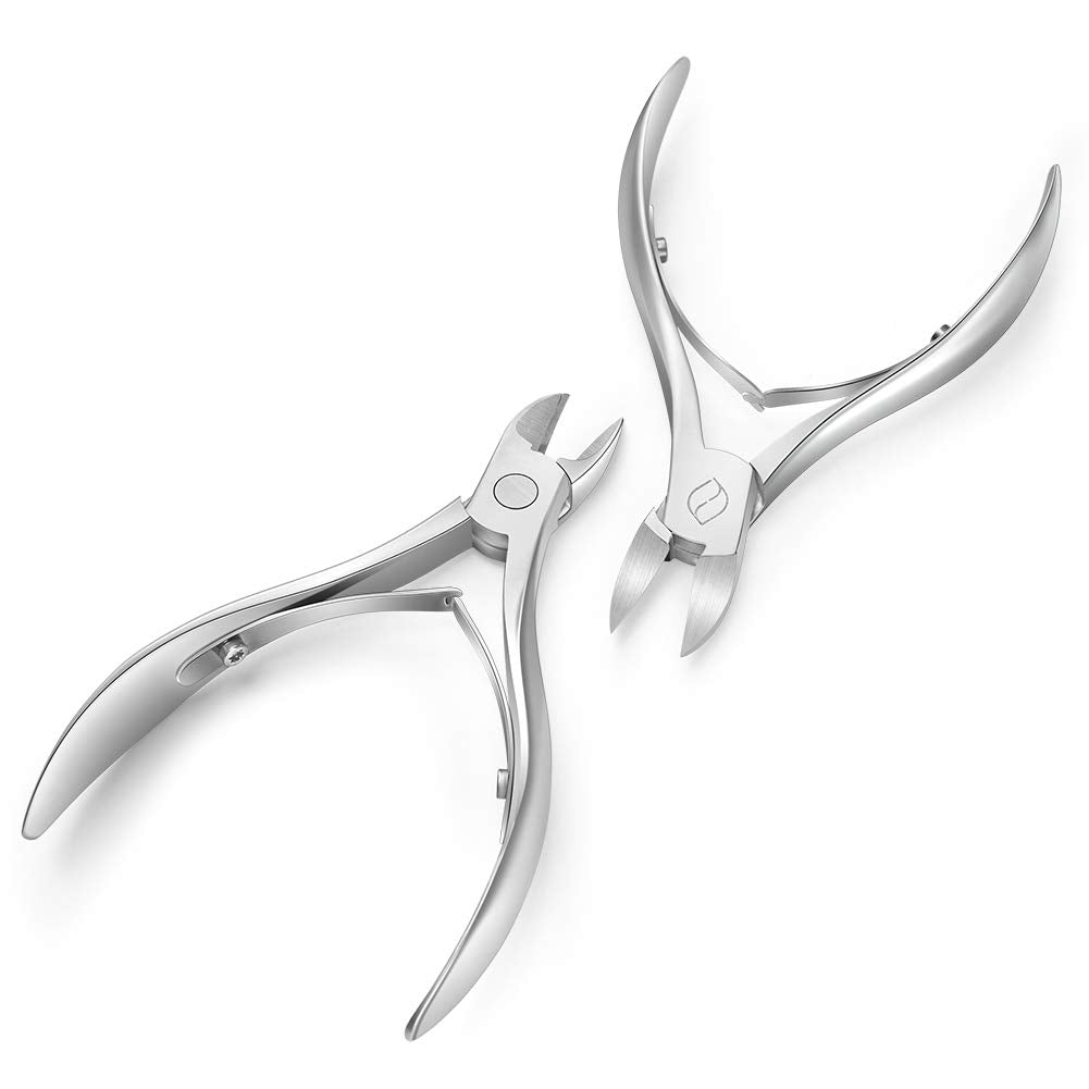 FERYES Toenail Clippers for Thick Nails, Toe Nail Clipper for Ingrown Hard Toenails, Professional Podiatrist Heavy Duty Toenail Scissors for Seniors,Women,Men, Silver