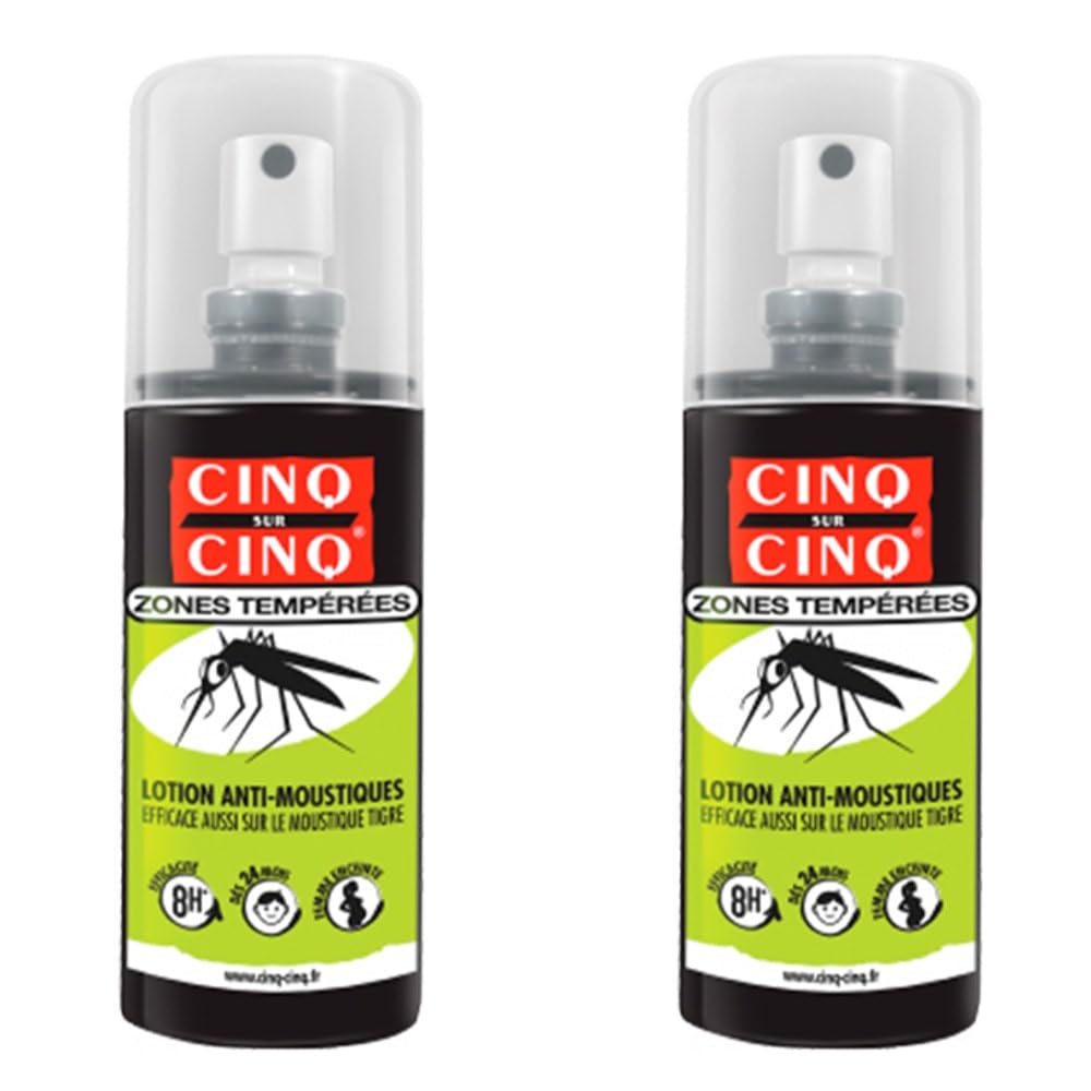 Cinq sur Cinq Temperate Areas Anti-Mosquitoes Lotion Batch of 2 x 100ml