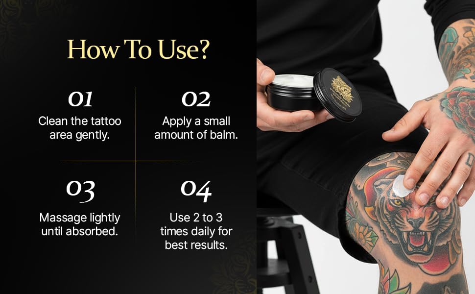 Premium Tattoo® Balm 50g – Tattoo Aftercare Balm for New & Old Tattoos – Soothing Tattoo Moisturiser with Shea Butter, Jojoba, Coconut & Vitamin B5- Vegan Tattoo Butter for Bright, Healthy-Looking Ink