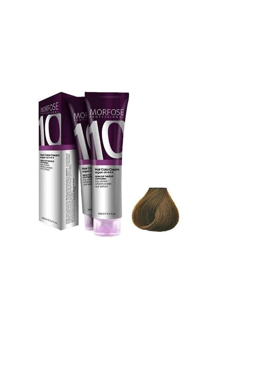 Morfose 10 Professional Hair Colour Cream 100 ml, No. 8.73 Hot Cappuccino Brown