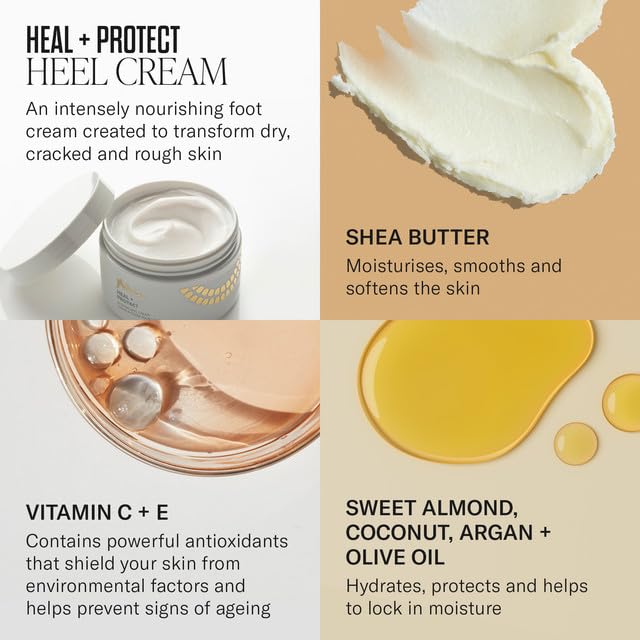 Mii Cosmetics Heal + Protect Intense Heel Cream | Cracked Heel Repair Cream, Foot Cream for Cracked Heels and Dry Skin | Nourishing Heel Cream for Deep Cracked Skin to Relieve Dry Skin | 100ml