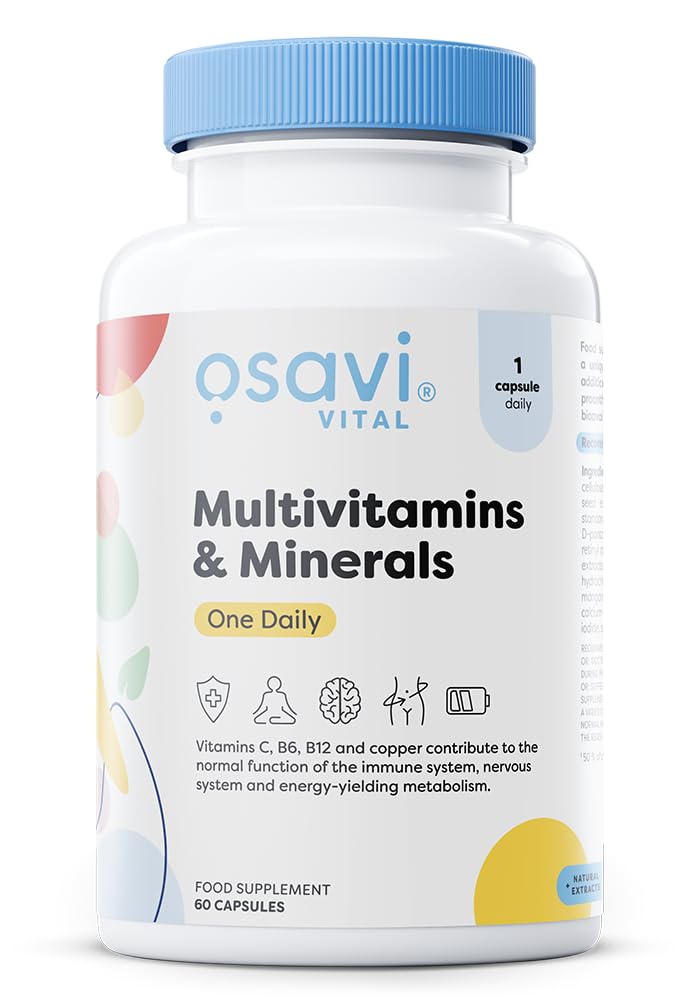 OSAVI Osavi Multivitamin & Minerals OneDaily – 60 Capsules | Supports Energy Metabolism, Nervous System & Immune Function | Unique Blend of Vitamins, Minerals & BioPerine® for Enhanced Absorption