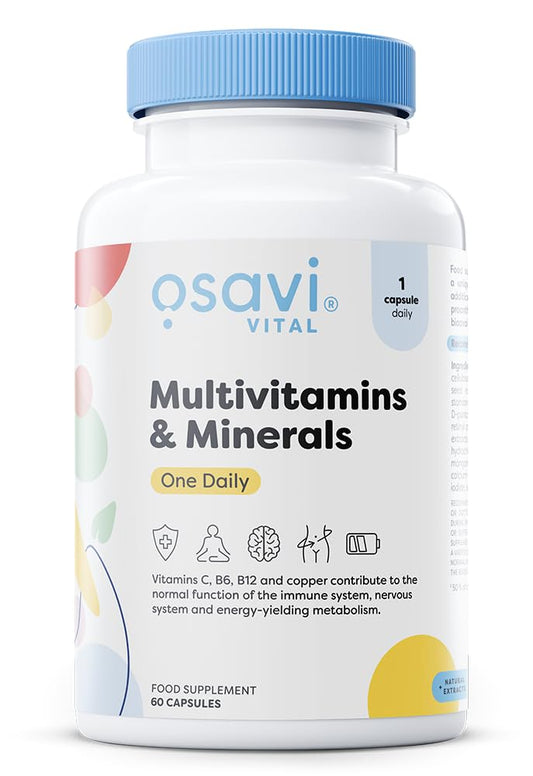 OSAVI Osavi Multivitamin & Minerals OneDaily – 60 Capsules | Supports Energy Metabolism, Nervous System & Immune Function | Unique Blend of Vitamins, Minerals & BioPerine® for Enhanced Absorption