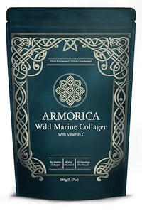 ARMORICA Wild Marine Collagen Peptides with Vitamin C | Sustainably Produced from Wild Fish in The North Atlantic | 30 Servings - (Unflavoured Powder, 240g)