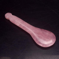 NewL Rose Quartz Jade Roller Real Jade Gua Sha Board Mushroom Massager Face Lifting Tool Facial Guasha Massage Tool (Spoon Shape)