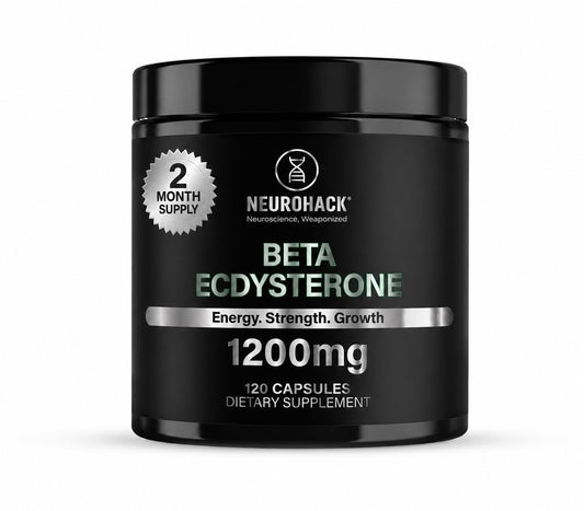 NEUROHACK Beta Ecdysterone 1200mg - 120 Capsules 2 Months Supply | 98% Maximum Purity Ecdysterone for Lean Muscle Growth, Strength & Performance (Tested by Eurofins USA)