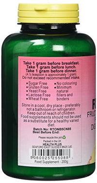Health Plus FOS (Inulin) Prebiotic : Digestive Health Supplement : 200g, in a recyclable pot