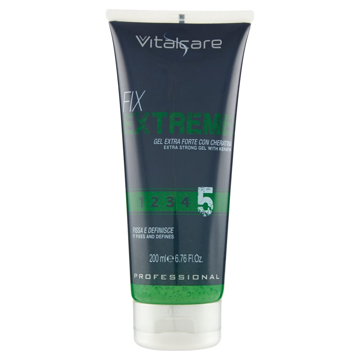 Vitalcare | Fix Extreme - Extrastrong Gel, Gel with Strong Fixing, Fixes and Defines Hair, Gel for Men with Keratin, Leaves No Residue, 200 ml
