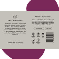 Roots Sweet Almond Oil, suitable for vegans & cruelty free. Rich in essential fatty acids and vitamins. Excellent for soothing and nourishing skin & hair