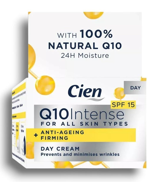 Cien - Lidl | Q10 Intense | Day Cream - SPF 15 | Anti Ageing Firming | Prevents & Minimises Wrinkles | 50mL