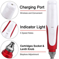 Poysuper Professional Derma Pen Microneedling Pen with 12 PCS Cartridges 0.25mm For Hair Skin Care Micro Needle Machine (N2)