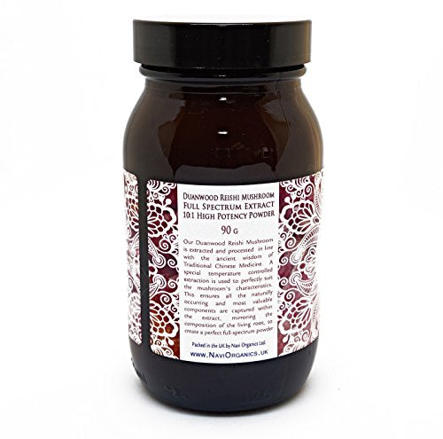 Na'vi Organics Duanwood Reishi Mushroom Extract Powder | Full Spectrum Dual-Extract Reishi Mushroom Supplement | Ideal for Immune Support & Liver Function | Wild-Cultivated Powder - 90g